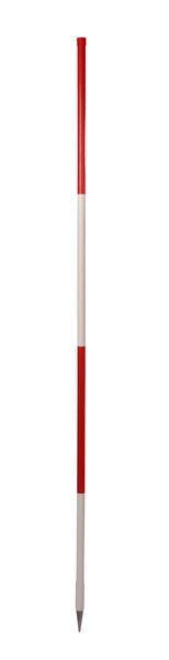 Stahlfluchtstab/PVC, runde Rohrspitze, 2m, r/w