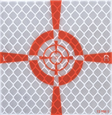 Reflex-Zielmarke, rot/silber, Spezial-Zielbild, sk, 60 x 60 mm