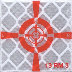 Reflex-Zielmarke, rot/silber, Spezial-Zielbild, sk, 20 x 20 mm