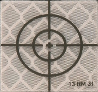 Reflex-Zielmarke, schwarz/silber, Standard-Zielbild, sk, 20 x 20 mm